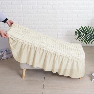 China Skirt Check Bubble Dust Cover Elastic/Removable/Washable Inclusive Elastic Bench Cover With Skirt for sale