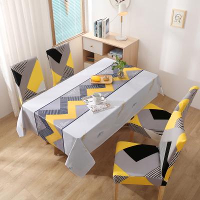 China PVC Waterproof Rectangular Table Cloth Printed Oilproof Tea Coffee Table Cover Decor Table Cloths And Chair Oilproof Home Covers for sale