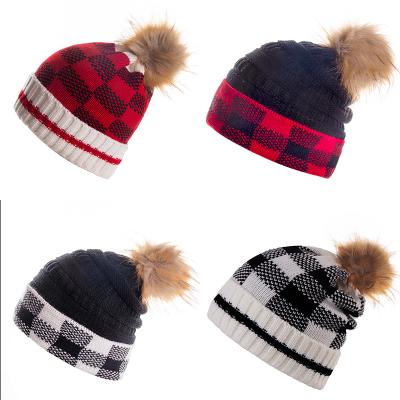 China COMMON 2021 Women Winter Hat Soft Warm Baby Beanie Knit Hat Red Christmas Santa Knitted Hat for sale