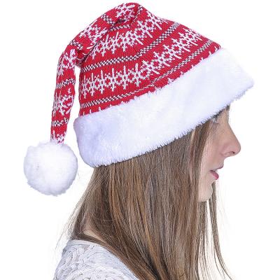 China Christamas Home Decoration 2021 Green And Red Striped Plush Christmas Hat For Adults Christmas Santa Hat for sale