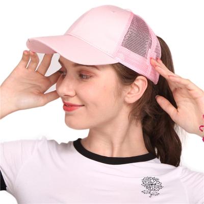 China COMMON Mesh Breathable Washed Popular Vintage Ponytail Hats Can Be Customized In A Variety Of Colors for sale