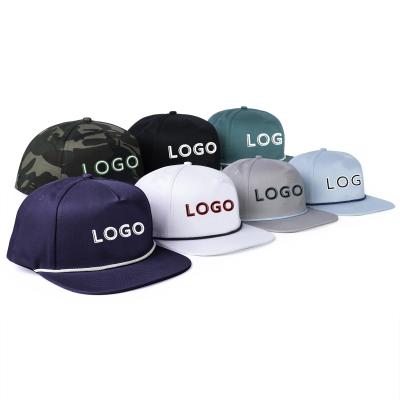 China White COMMON Wholesale Unstructured Panel Sports Hat Quick Dry Logo Nylon Rope Snapback Caps Custom Made Of 5 for sale