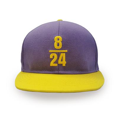 China JOINT Factory Hip Hop Flat Hat Embroidery Design Two Tone 6 Panel Custom Sports Snapback Hat for sale