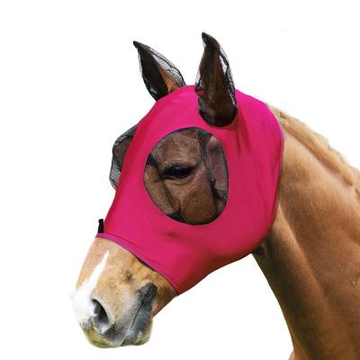 China Cutom Durable Super Comfort Elasticity Fly Mask With Ears UV Protection For Horse Fly Mask for sale