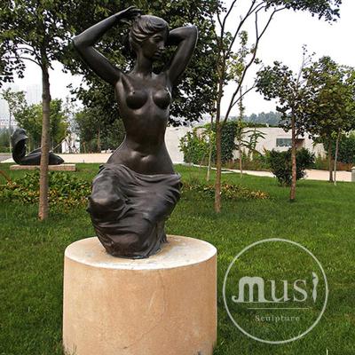 China Casting Bronze Lady Statue Europe Garden Decoration Popular Design for sale