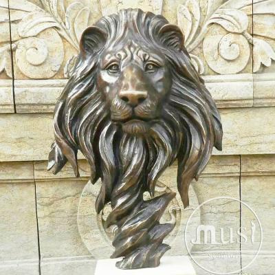 China Europe Home Bronze Sculpture Lion Head Decoration for sale