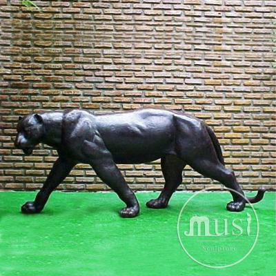 China Outdoor Decoration Life Size African Bronze Panther Sculptures From Europe for sale