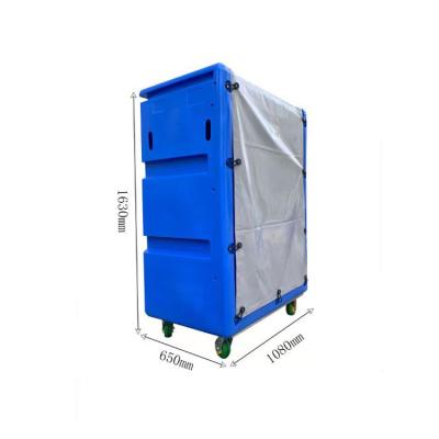 China Factory Custom OEM  High cost performance plastic commercial laundry trolley carts on wheel for sale