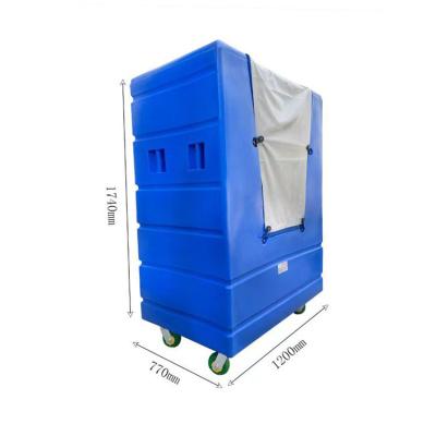 China Factory High cost performance plastic Linen collecting trolley tall boy linen trolley with silent wheel support OEM for sale