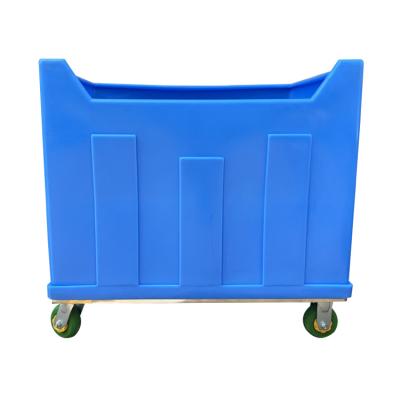 China Factory Plastic linen trolleys carts with silent wheel support OEM used in hotel/washing plant for sale