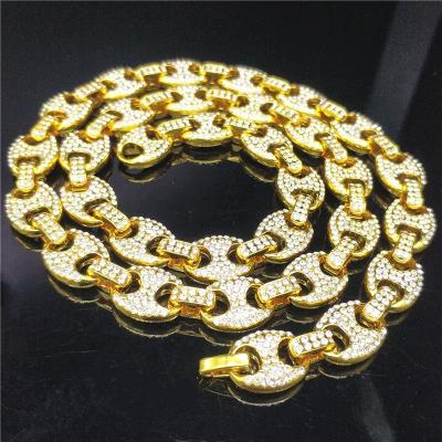 China Hip Hop Trendy Mens Gold Plated Cuban Link Chain Necklace Chains Necklace for sale