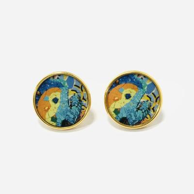 China FASHIONABLE Gold Stainless Steel 18K Gold Plated Enamel Jewelry Stud Earrings Star Jewelry 18K Stud Earrings for sale