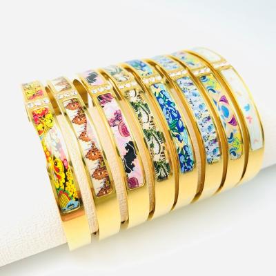 China FASHIONABLE Bohemia gold hot sale style colorful star enamel bangle bracelets for ladies travel souvenir for sale