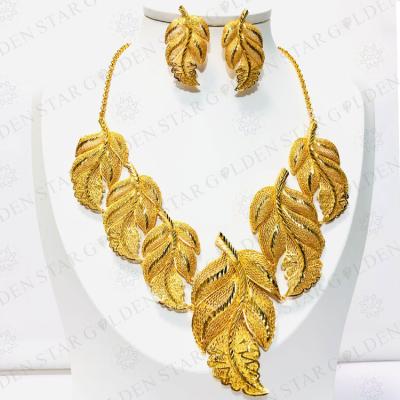 China Wholesale High Quality Trendy Star Gold Jewelry Dubai Gold Jewelry Necklace Set For Gift for sale