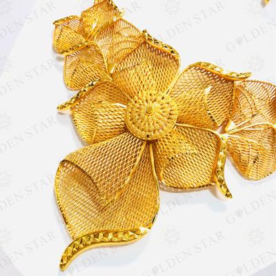 China TRENDY Gold Star Indian Design 18k Gold Plated Wedding Collection Jewelry Set for sale