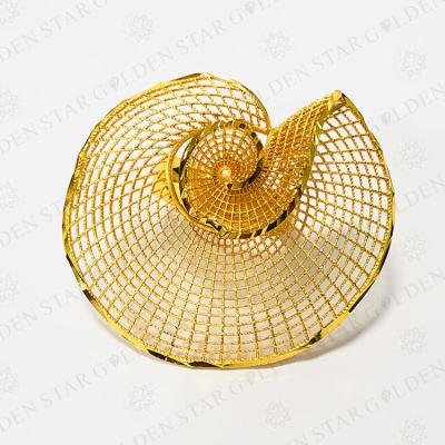 China Fashionable Gold Copper Ring Gold Plated Finger Ring Luxury Ring African Gold Plated Jewelry Woman Dubai of star for sale