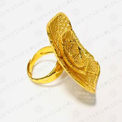 China TRENDY Gold Star Ring Luxury Jewelry Custom Gold Plated Wedding Rings Costume Jewelry for sale