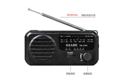 China Luz portátil de la radio recargable respetuosa del medio ambiente 88MHz LED de FM en venta