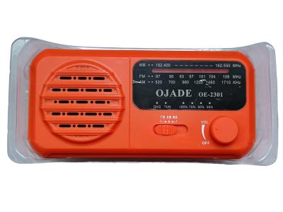 China Puerto USB Abs Radio de emergencia con energía solar con linterna 2-3 horas de tiempo de carga en venta