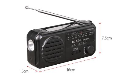 China AM FM SW Bands Solar Powered Bluetooth Radio with Rechargeable Battery Pack and Long-Lasting Antenna USB Jack for sale