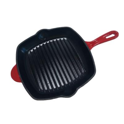 China Workable Single Handle Wire Cast Iron Interior Bottom Grill Pan For Sale for sale