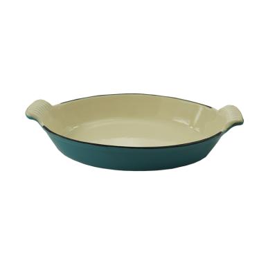 China Sustainable Wholesale Custom Good Quality Cast Iron Serving Dish Casserole for sale