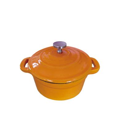 China Sustainable Round Cast Iron Double Ear Mini Dutch Pot for sale