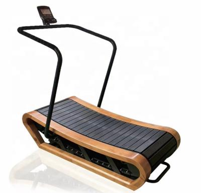 China Commercial Gym Equipment Curved Treadmill Personal Use Machine Curved Wooden Treadmill for sale