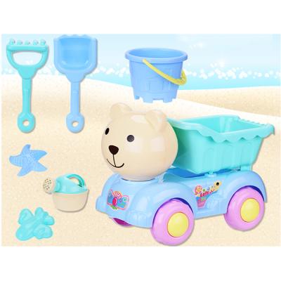 China New Arrival 7Pcs Kids Beach Sand Toys Back Car 23.5X31.5cm for sale