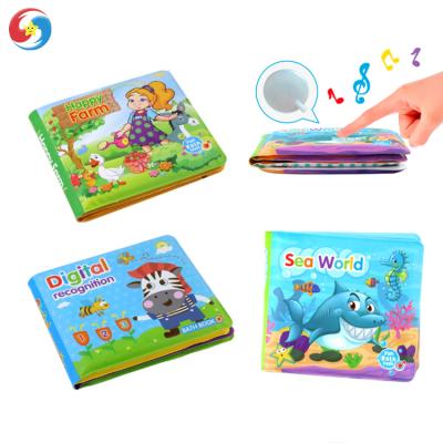 China 2018 Hot Selling Resistance Teardrop Product Baby Shower Bath Book With BB Noises EVA PVC Magic Educational Toys For Children for sale