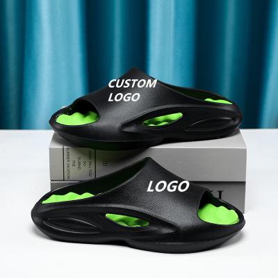 China Cushioning 2022 New Eva Lining Custom Slides Shape OEM Supplier Designer Slide Men Pillow Custom Slides With Logo for sale