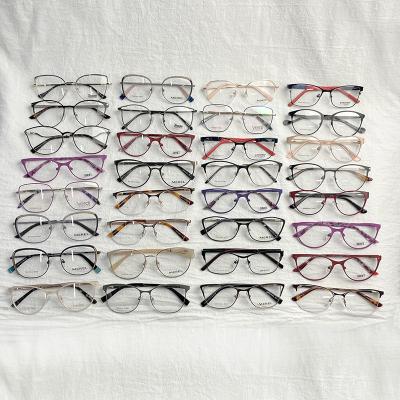 China Stock Optical Glasses Cheap Price Assorted Spectacle Frame Metal Eyewear Frame Metal Eyewear Designer Glass Ready Optical Glasses Frames For Store for sale