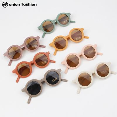 China 2023 Hot Selling Fashion Sunglasses Wholesale Custom Toddler Shading Colorful Matt Round Circle Baby Cute Kids Children Sunglasses for sale