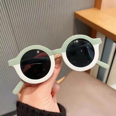 China New round children's sunglasses shape sight round leopard print color matching personalized kids baby sunglasses UV proof glasses for sale