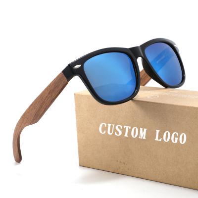 China Fashion Sunglasses 2023 Custom Logo Glasses Promotional Custom Logo Men Brand Wooden Sunglasses Design Vintage Sunglasses Bamboo For Man Women for sale