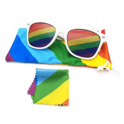 China Durable Hot Sale Tr90 Round Polarized Uv400 Rainbow Color Sunglasses Adult Kids Party Fancy Sun Glasses for sale