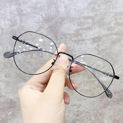 China Fashion Sunglasses 2023 Blue Sun Crafts Retro Metal Lights Custom Logo Glass Blocking Glass Reading Glasses for sale