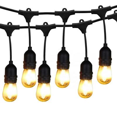 China S14 String Light with Warm Edison LED Bulbs Edison LED Bulbs String Lights Amazon Outdoor Indoor Outdoor S14 Light with Edison LED Bulbs Soft White and Black String Light of rope for sale