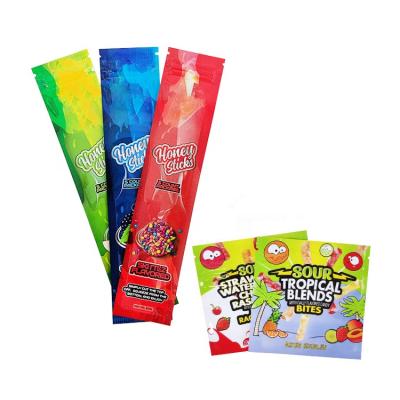 China Recyclable Customizable Plastic Medicine String Candy Edibles Packaging Jolly Fruit Flavor Gummy Smell Proof Sour Ziplock Mylar Bags for sale