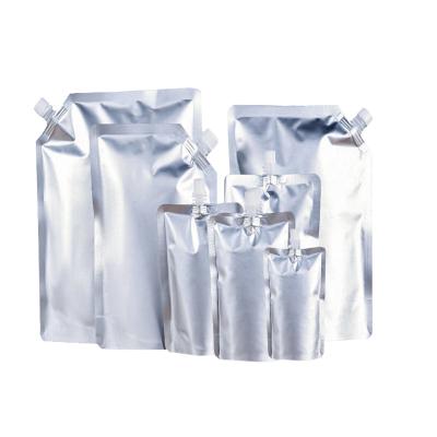 China Barrier In Stock And Custom Silver Aluminum Foil Spout Pouches Liquid Packaging Bags for sale