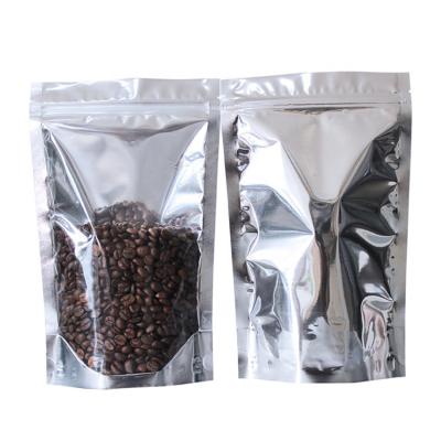 China Moisture Proof In Stock And Custom Clear/Silver Resealable Ziplock Food Packaging Aluminum Foil Zipper Stand Up Pouches Bags for sale