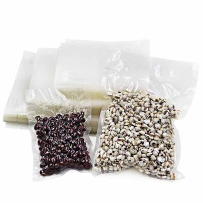 China Recyclable in stock, custom chamber vacuum use PA/NY glossy laminated plastic preformed 3 side seal food vacuum pouches bags for sale