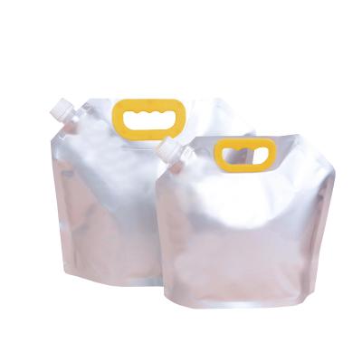 China barrier in stock and custom 1L 2l 5L 10L large capacity aluminum foil spout spout bag for liquid products packaging for sale