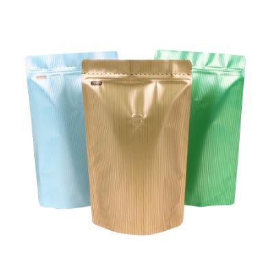 China Moisture Proof In Stock And Custom Multicolor Aluminum Foil Resealable Ziplock Plastic Coffee Zipper Pouches Packaging Bags With One Way Valve for sale