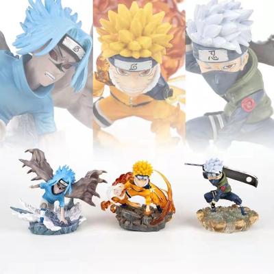 China Collectible Toy Japanese Statue Model Toys Anime Action Number Figures 10Cm/4in Cartoon Naruot Sasuke Kakashi for sale