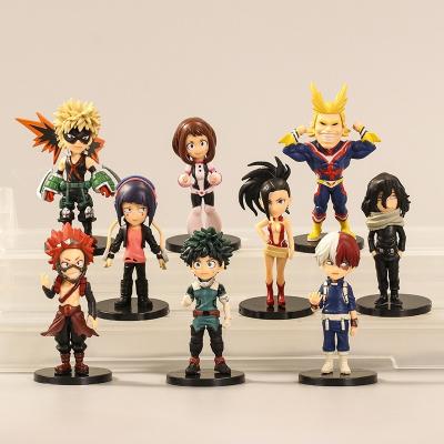 China Cartoon Toy Japanese 8cm Anime 9PCS/SET My Hero Academia Action Figure Collectible PVC Figures for sale