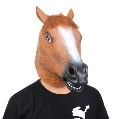 China Made of Funny Donkey Material Horse Latex Party Latex Theme Cosplay Full Face Halloween Scary Animal Mask for sale