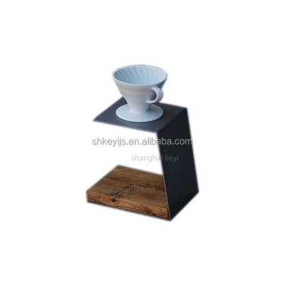 China Hot Selling Traditional Pour Over Cup Metal Coffee Filter Display Rack Stand Coffee Spout Holder for sale