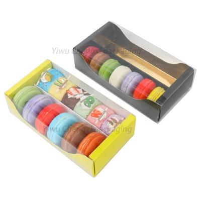 China Recycled Materials Custom 4 6 12 Pcs Easy Folding Cookie Gift Food Macaron Packaging Soft Paper Cookie Packaging Macaron Boxes With Divider for sale