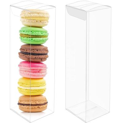 China Recycled Materials Wholesale PVC Clear Printed Plastic Macaron Candy Mochi Donut Birthday Wedding Party Rectangle Cake Gift Box for sale